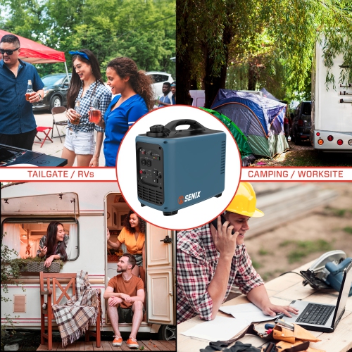 Générateur à onduleur silencieux Senix 2000 W – Énergie écologique, protecteur CO évolué, compact pour le camping et la sauvegarde à domicile,