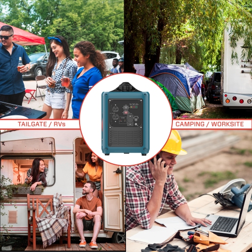 Générateur à onduleur silencieux Senix 2000 W – Énergie écologique, protecteur CO évolué, compact pour le camping et la sauvegarde à domicile,