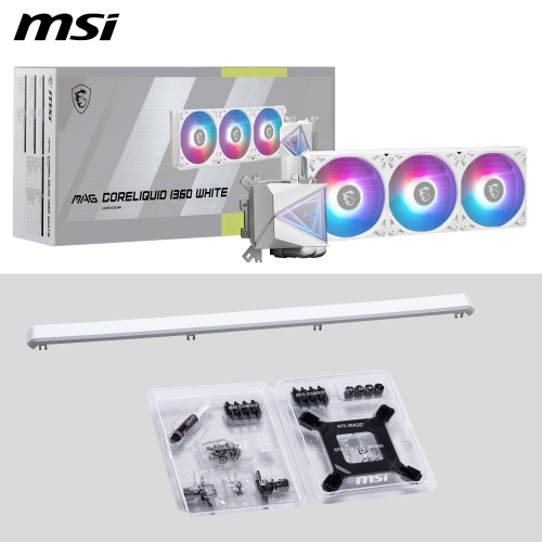 MSI MAG CORELIQUID I360 WHITE, LGA 1851, Global, 3x ARGB Gen2 Fan, ARGB Gen2 Block