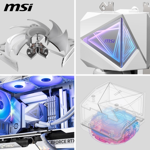 MSI MAG CORELIQUID I360 WHITE, LGA 1851, Global, 3x ARGB Gen2 Fan, ARGB Gen2 Block