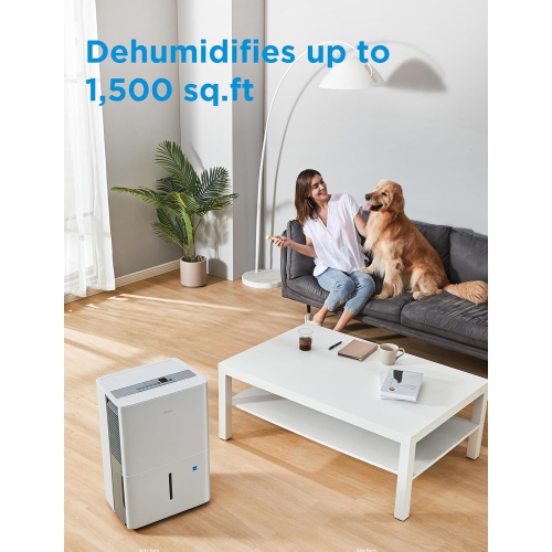 Midea 1,500 Sq. Ft. Energy Star Certified Dehumidifier With Reusable Air Filter 22 Pint 2019 DOE - Ideal For Basements, Large & Medium Sized Rooms