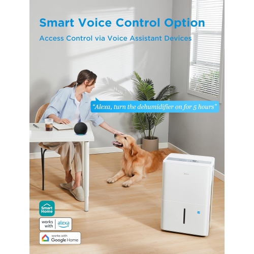 Midea 1,500 Sq. Ft. Energy Star Certified Dehumidifier With Reusable Air Filter 22 Pint 2019 DOE - Ideal For Basements, Large & Medium Sized Rooms