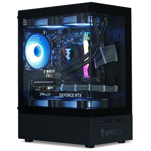 ViprTech Reaper 1.0 Liquid-Cooled PC - AMD Ryzen 7 8700F, RTX 3060 12GB, 16GB DDR5, 1TB NVMe SSD, VR-Ready, Streaming, Win 11, Gaming Desktop
