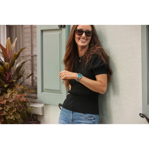 Montre automatique pour hommes « TSUYOSA » 40&nbsp;mm avec boîtier et bracelet en acier inoxydable argenté et cadran sarcelle de Citizen