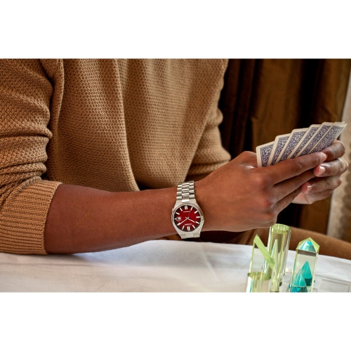 Citizen Mens “TSUYOSA” Automatic Watch 40mm Silver-Tone Stainless Steel Case and Bracelet with Burgundy Dial