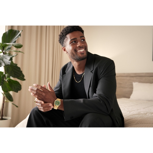 Citizen Mens “TSUYOSA” Automatic Watch 40mm Gold-Tone Stainless Steel Case and Bracelet with Green Dial