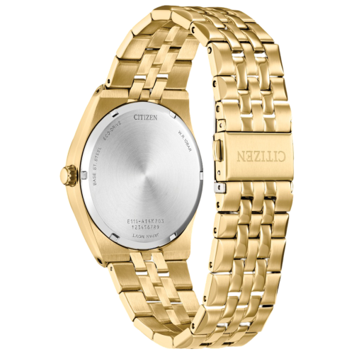 Citizen Mens Corso Eco-Drive Watch 40mm Gold-Tone Stainless Steel Case and Bracelet with Black Dial