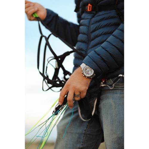 Montre pour hommes Eco-Drive Promaster Geo Trekker 46 mm de Citizen avec boîtier et bracelet en acier inoxydable argenté et cadran gris