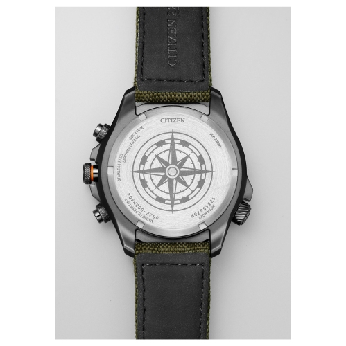 Citizen Mens Promaster Land Eco-Drive Watch 43.9mm Grey Stainless Steel Case Green CORDURA® Strap with Green Dial