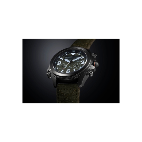 Citizen Mens Promaster Land Eco-Drive Watch 43.9mm Grey Stainless Steel Case Green CORDURA® Strap with Green Dial