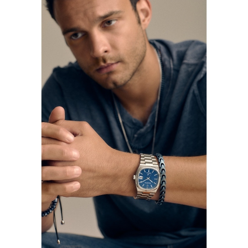 Bulova Mens Super Seville Precisionist Watch 37.5mm Silver-Tone Stainless Steel Case and Bracelet with Blue Dial