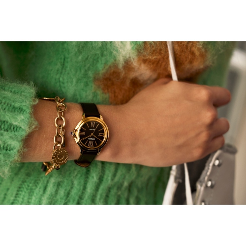 Citizen Ladies Ceci Eco-Drive Watch 32mm Rose Gold-Tone Stainless Steel Case Brown Apple Leather Strap with Brown Dial