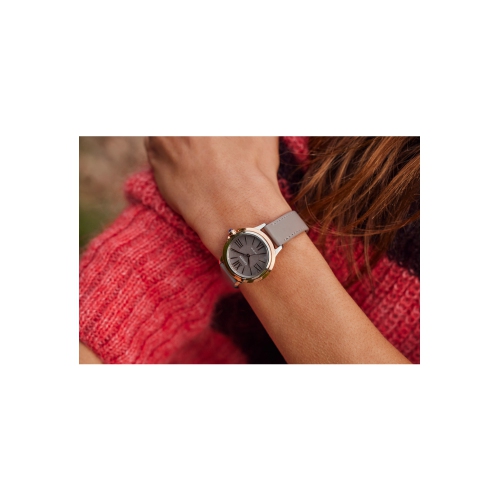 Citizen Ladies Ceci Eco-Drive Watch 32mm Pink Gold-Tone Stainless Steel Case Taupe Eco-Pet Strap with Taupe Dial