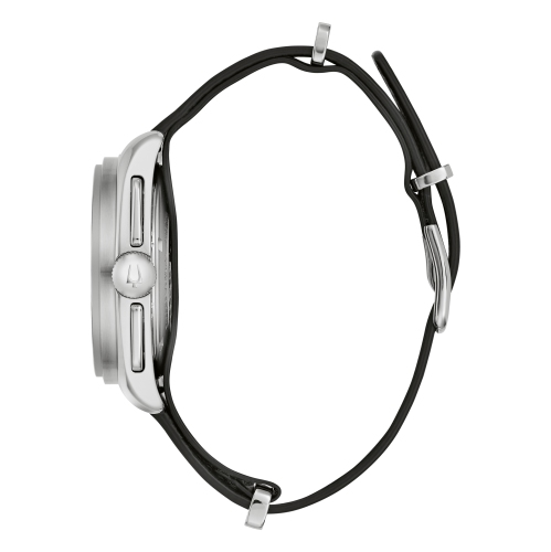 Bulova Mens Lunar Pilot HPQ Box-Set 43.5mm Silver-Tone Stainless Steel Case and Combination Bracelet/Strap with Red Dial