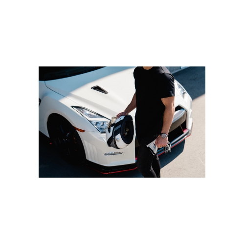 Montre pour hommes Promaster Tsuno Chrono Racer édition limitée Eco-Drive 43,3 mm avec boîtier en titane Super Titanium argenté et cadran bleu