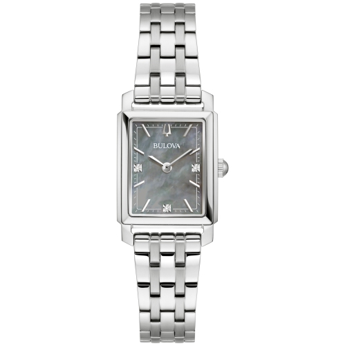 Montre à quartz pour femmes Sutton de Bulova 21&nbsp;mm avec boîtier et bracelet en acier inoxydable argenté et cadran gris