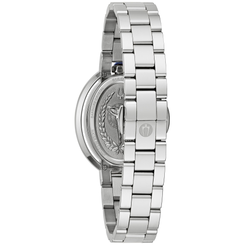 Bulova Ladies Rubaiyat Quartz Watch 28.8mm Silver-Tone Stainless Steel Case and Bracelet with Salmon Dial