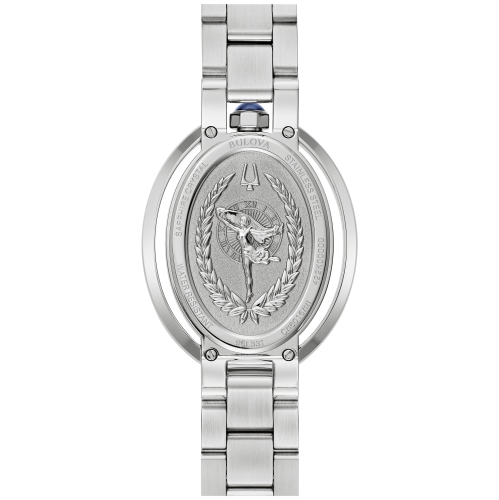 Bulova Ladies Rubaiyat Quartz Watch 28.8mm Silver-Tone Stainless Steel Case and Bracelet with Salmon Dial