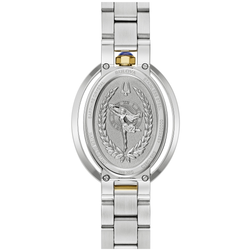 Bulova Ladies Rubaiyat Quartz Watch 28.8mm Two-Tone Stainless Steel Case and Bracelet with Silver-White Dial