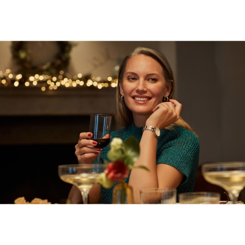 Bulova Ladies Rubaiyat Quartz Watch 28.8mm Two-Tone Stainless Steel Case and Bracelet with Silver-White Dial