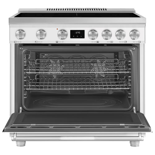 Smeg 36" 4.6 Cu Ft True Convection 5-Element Freestanding Induction Range - White - Only at Best Buy