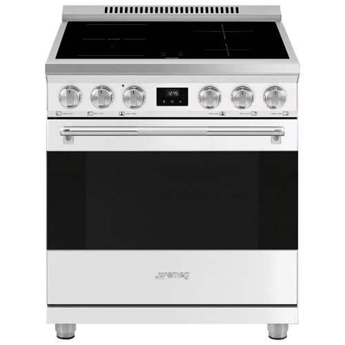 Smeg 30" 4.6 Cu. Ft. True Convection Freestanding Induction Range - White - Only at Best Buy