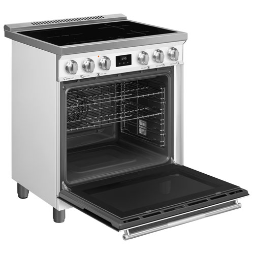 Cuisinière à induction autonome avec convection véritable 4,6 pi³ 30 po de Smeg - Blanc - Exclusivité de Best Buy