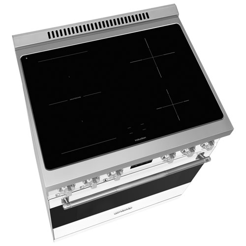 Cuisinière à induction autonome avec convection véritable 4,6 pi³ 30 po de Smeg - Blanc - Exclusivité de Best Buy