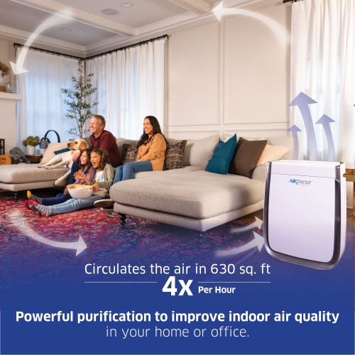 AIRDOCTOR 3500i SMART Air Purifier for Living Rooms Bedrooms 3 Stage Filtration UltraHEPA Carbon/VOC