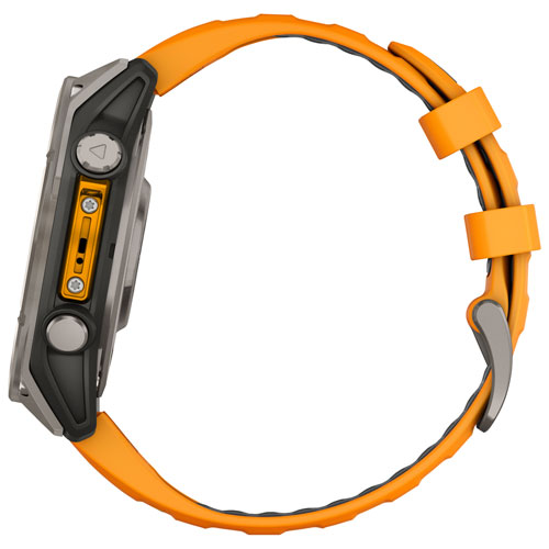 Montre intelligente multisport Bluetooth vitre saphir AMOLED fēnix 8 de 47 mm de Garmin - Orange/Graphite/Gris carbone