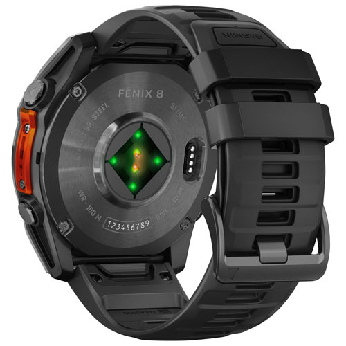 Montre intelligente multisport Bluetooth AMOLED fēnix 8 de 51 mm de Garmin - Noir/Gris ardoise