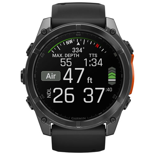Montre intelligente multisport Bluetooth AMOLED fēnix 8 de 51 mm de Garmin - Noir/Gris ardoise