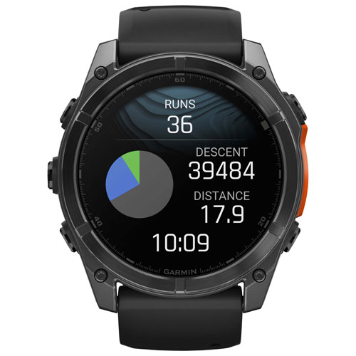 Montre intelligente multisport Bluetooth AMOLED fēnix 8 de 51 mm de Garmin - Noir/Gris ardoise