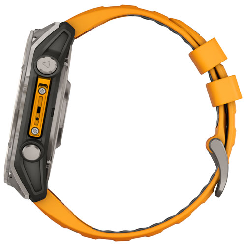 Montre intelligente multisport Bluetooth vitre saphir AMOLED fēnix 8 de 51 mm de Garmin - Orange/Graphite/Gris carbone