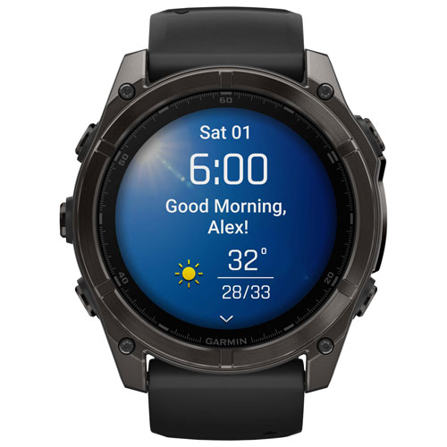 Garmin fēnix 8 51mm Sapphire AMOLED Bluetooth Multisport Smartwatch - Black/Carbon Grey