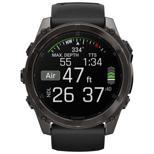 Garmin fēnix 8 51mm Sapphire AMOLED Bluetooth Multisport Smartwatch - Black/Carbon Grey