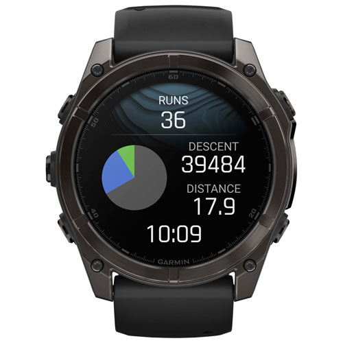 Garmin fēnix 8 51mm Sapphire AMOLED Bluetooth Multisport Smartwatch - Black/Carbon Grey