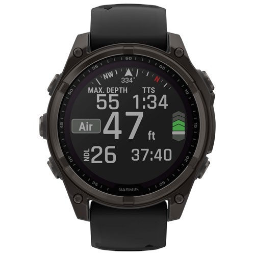 Garmin fēnix 8 47mm Sapphire Solar Bluetooth Multisport Smartwatch - Black/Carbon Grey
