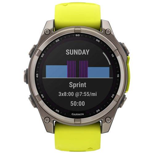 Garmin fēnix 8 47mm Sapphire Solar Bluetooth Multisport Smartwatch - Amp Yellow/Graphite/Carbon Grey
