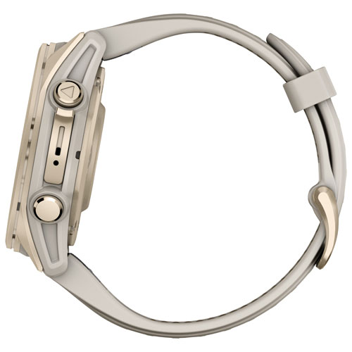 Montre intelligente multisport Bluetooth AMOLED à vitre saphir 43 mm fēnix 8 de Garmin - Blanc/Argenté