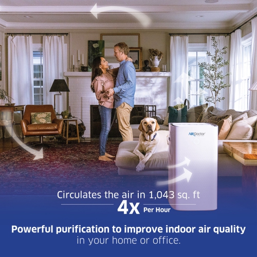 Purificateur d'air 4-en-1 intelligent AIRDOCTOR AD5500i pour très grands espaces, filtres UltraHEPA, filtre au charbon et à COV, élimine les