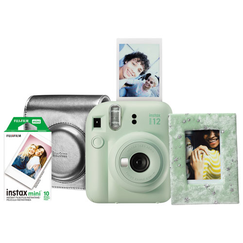 Ensemble-cadeau avec appareil photo instantané Instax Mini 12 de Fujifilm - Menthe