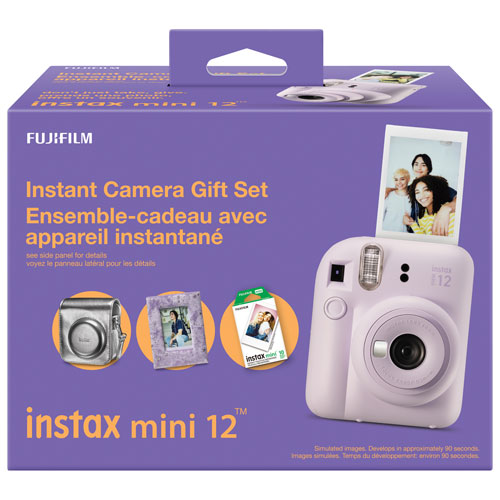 Ensemble-cadeau avec appareil photo instantané Instax Mini 12 de Fujifilm - Lilas