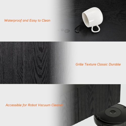 FITUEYES Large Floating TV Shelf Wood Media Entertainment Center,Wall Mounted Shelf with 3 Fluted Doors for TVs up to 80" for Living Room,