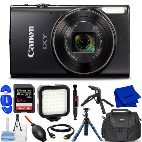 Canon Compact Digital Camera IXY650 IXY650BK - 12PC Accessory Bundle