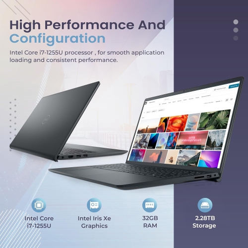 Dell Inspiron 15.6" FHD Touchscreen Laptop, Intel i7-1255U, 2.28TB Storage(2TB SSD+288GB Docking Station Set), 32GB RAM, Intel Iris Xe Graphics,