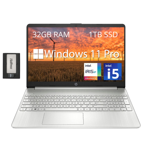 HP  15.6" Fhd Business Laptop, Intel Core I5-1135G7, 1Tb PCie SSD, 32GB Ddr4 Ram, Intel Iris Xe Graphics, Webcam, Wi-Fi 5, Bluetooth, Silver, Win 11
