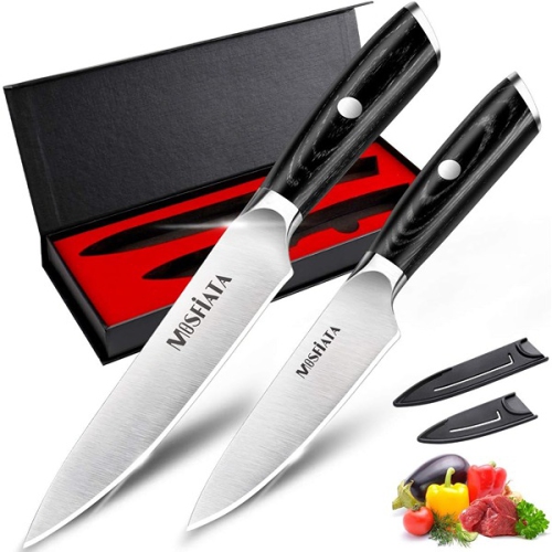 Couteau de chef japonais de 34 x 8,4 x 7 po de HOSHANHO de 3,2&nbsp;cm, argenté