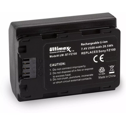ULTIMAXX Travel Charger + 2x Replacement Batteries for Sony FZ100 - 2500 mah