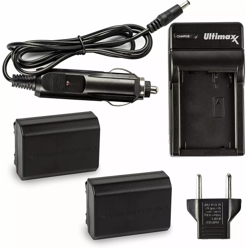 ULTIMAXX Travel Charger + 2x Replacement Batteries for Sony FZ100 - 2500 mah